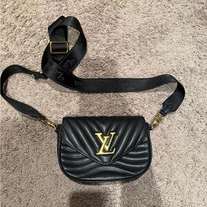 Louis Vuitton Black and Gold Crossbody Bag